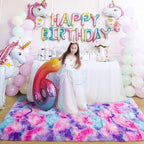 3x5 Tie-Dyed Pink Purple Blue Fluffy Area Rug Non-Slip - Image 4