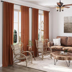 Terracotta Semi Sheer Curtains 72 Inches Long 2 Panels Set - Image 7