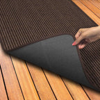 House, Home and More Indoor Outdoor Double-Ribbed Carpet Runner with Skid-Resistant Rubber Backing - Bittersweet Brown - 4 Feet x 50 Feet
