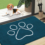 OLANLY Dog Door Mat for Muddy Paws 47x32, Paw Print Design Chenille Mud Mat | by OLANLY