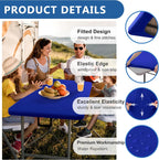 Fitted Tablecloth for 6 Foot Rectangle Tables-10 Pack Royal Blue Elastic Outdoor Picnic Table Cover-Spandex Stretch Folding Tablecloths for Camping Dining Room Patio Kitchen Banquet Party