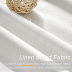 Topfinel Snow White Linen Blackout 105 Inch Curtains - Image 2
