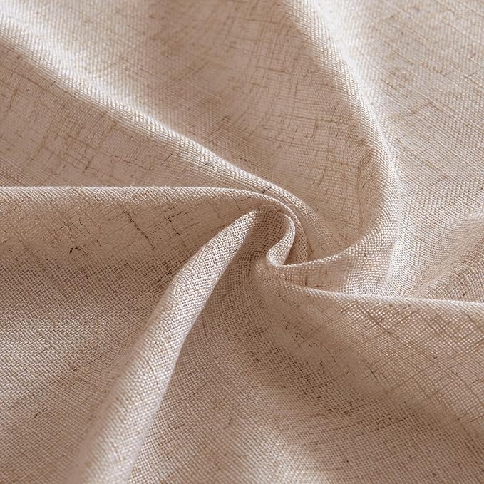 MIULEE Natural Beige Linen Curtains 52x108 Inch - Image 8