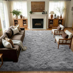 9x12 Extra Large Grey Fluffy Soft Area Rug Non-Slip by ModernHomeDecor