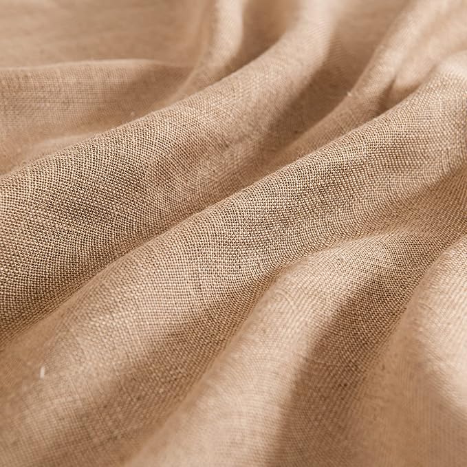 MIULEE Brown Linen Curtains 37x72 Inch Length 2 Panels | Window Drapes - Image 4