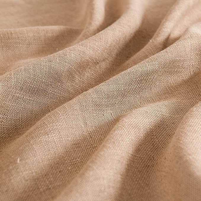 MIULEE Light Brown Short Linen Curtains 52x45 Inch Long 2 Panel - Image 4