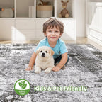 LOONGRUG 6x9 Area Rugs Washable Neutral Modern Abstract Living Room Rug | Soft - Image 7