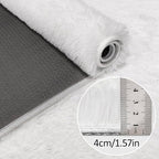 Runner Rug for Bedroom White 2x8ft Fluffy Area Rug Bedside Runner Rug for Kids - Image 5
