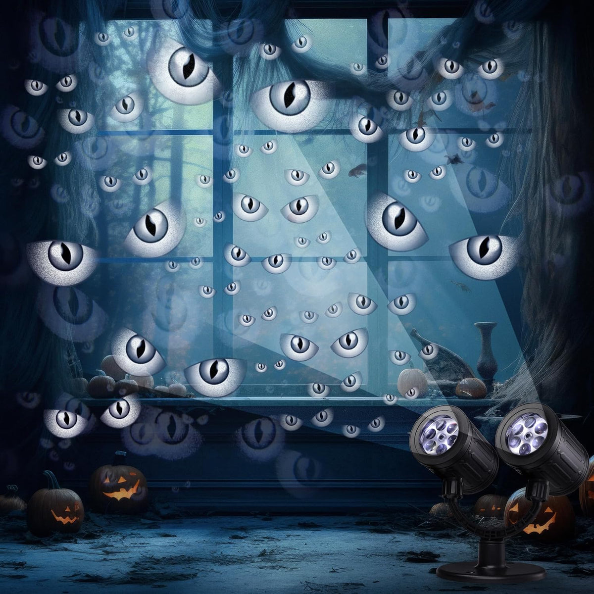 Halloween Lights Projector, Halloween Decorations Lighting Projector, with Timer Led Grey Evil Devil Eyes Light, for Holiday Party Garden Patio Yard Outdoor Indoor Landscape Decor