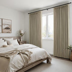 Topfinel Grey Beige Pinch Pleated Linen Curtains 84 Inch Length 2 Panels - Image 8