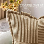 MIULEE Decorative Euro Sham Throw Pillow Covers 22x22 Inch Khaki 2 Pack | Boho - Image 3