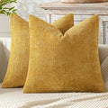 MIULEE Decorative Couch Throw Pillow Covers 22x22 in Mustard Yellow 2 Pack | by MIULEE