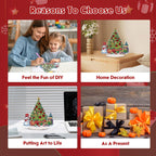 MEIYUDA Christmas Diamond Art Tabletop Kits, DIY Christmas Tree Special Shaped Crystal Desktop Diamonds Painting Ornaments for Adults, Diamond Art Desk Placement Ornaments for Home Decor
