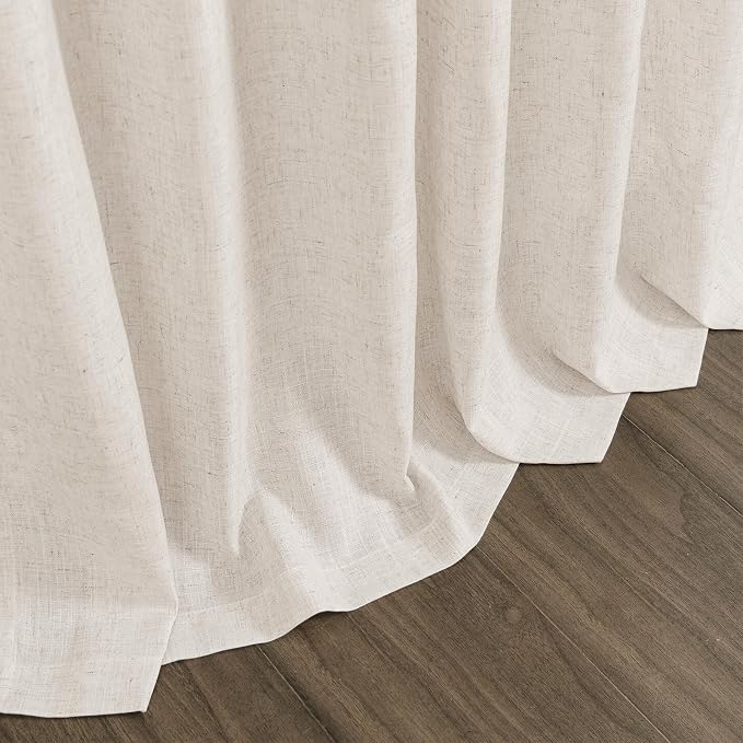 Extra Long Curtain 102 inches Long 2 Panels Set Back Tab Beige Drapes - Image 6