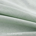 Aqua Green Linen Curtains 90 Inch Long 2 Panels Set - Image 5