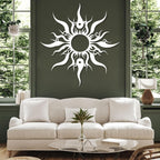Hotuijxca Metal Wacky Sun Wall Art, Wacky Sun Metal Decor for Livingroom, Bedroom (Silver, 24"x23"/60x58cm, metal wall art)