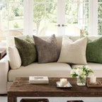 MIULEE Chenille Textured Lumbar Throw Pillow Covers Taupe Grey 12x20 | Set of 2 - Image 7