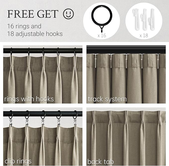 Topfinel 92 Inches Long Pinch Pleated Semi Sheer Curtains - Image 4