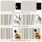 11 FT Extra Long Boho 100% Blackout Curtains 132 Inch Length 2 Panels Set Back - Image 5