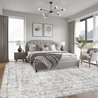 Area Rug Living Room: 4x6 Modern Washable Soft Carpet Black Grey | - Image 4