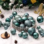 Senjie Green Shatterproof Christmas Ball Ornaments, 32 Pcs, Plastic, Wedding & Christmas, Hanging