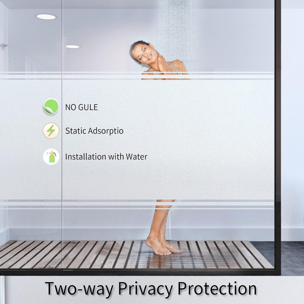 Frosted Glass Window Film with Tools,Reusable Window Privacy Film,Static Clings Window Film Kit for Home Bathroom and Office. (Pure, 29.6Inch×157.4Inch)