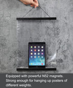 FALAMON Magnetic Poster Hanger Frame, 11x14 11x17 11x22 Teak Wood Magnet Poster Frame for Posters, Prints, Photos, Pictures, Maps, Scrolls, and Canvas Artwork(Black, 11")