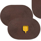 AHHFSMEI Placemats Set of 8 for Dining Table Washable Woven Vinyl Non-Slip 18x12 inches Placemat Heat-Resistant Durable Table Mats for Dining Table Easy to Clean (Oval Brown, 8)