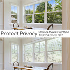 HIDBEA Window Privacy Film, Decorative Staic Cling Frosting Film, Heat Control UV Blocking Non-Adhesive Window Sticker for Home, Cross Pattern,17.5 X 78.7 Inch