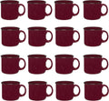 Set of 16 Ceramic Campfire Mugs – 15 Oz, Maroon – Coffee & Tea Cups for Home, Work, Travel, Camping – Customizable, Great for DIY, Events, Companies