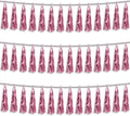 3P Light Pink Foil Fringe Metallic Tassel Streamers Banner Tassel Garland for Parade Floats, Bachelorette, Wedding, Birthday, Halloween, Christmas, Bridal/Baby Shower Party Decorations