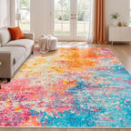 Rugflix 10x14 Area Rugs for Living Room, Washable Colorful Large Rug | Machine by RugflixAreaRugs