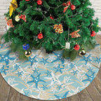 Christmas Tree Skirt,Beach Starfish Xmas Tree Skirt Rustic Farmhouse Tree Skirt for Christmas Decor Xmas Holiday Home Party Decorations30