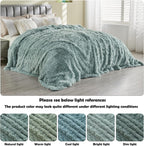 GONAAP Fuzzy Faux Fur Throw Blanket Queen Size Ice Blue Super Soft Cozy Plush Fuzzy Shaggy Blanket for Couch Sofa Bed (Ice Blue, Queen(90"x90"))