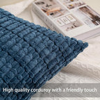 Aegero Corduroy Decorative Throw Pillow Covers 14x36 Inch Soft Striped Pillow - Image 2