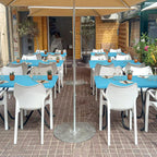 Fitted Tablecloth for 8 Foot Rectangle Table-4 Pack Light Blue Elastic Outdoor Picnic Table Cover-Spandex Stretch Folding Tablecloths 8ft for Camping Dining Room Patio Kitchen Banquet Party