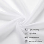 Chyhomenyc Sheer White Curtains 24 Inch Length Set | Small Window Curtains - Image 6