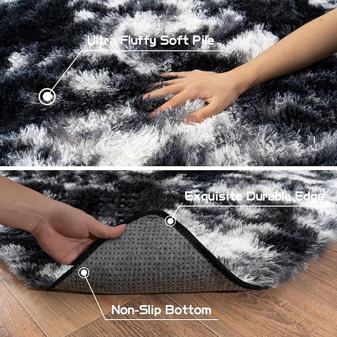 Pionblank Fluffy Small Rug for Bedroom 2x3, Shag Soft Area Rug, Furry Cute - Image 6