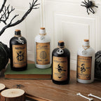 Uiifan 31 Pcs Halloween Potion Bottles Set Including Glass Apothecary Bottles with Cork Stickers and Pendants Halloween Decorations Indoor Party Supplies(White, Black,16 oz)
