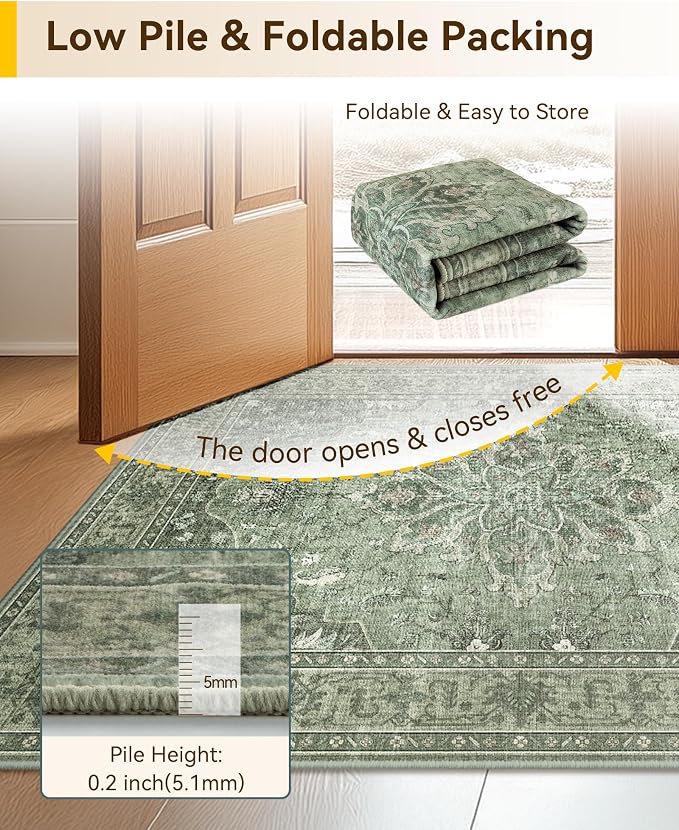RELEANY Washable Area Rug, Runner 2'x8', Water Repellent, Pet Friendly - Image 4