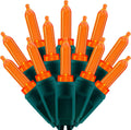 100 Orange One-Piece LED Christmas Lights, 33 ft Green Cord High Waterproof UL Certified T5 Outdoor String Lights (Orange)