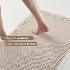 RESARE Waffle Bath Mat for Bathroom Non Slip Bathroom Rugs 18x30 Pale Beige | - Image 3