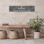 Generic Funny Wood Sign Relax You're On Beach Time Rustic Wooden Hanging Sign Home Farmhouse Kitchen Wall Decoration 16 x 4 Inch
