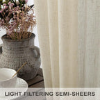 Pitalk Birch Beige Linen Curtains 96 Inches Long 2 Panels - Image 4