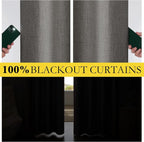 NICETOWN 100% Blackout Grizzle Gray Curtains 90 inches Long - Image 4