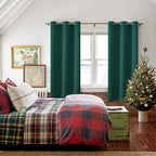 Blackout Curtains for Bedroom, Hunter Green, 38 x 72 Inch, 2 Panels | Noise - Image 6