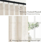 Extra Wide Pinch Pleat Thick Linen Sheer Curtains 96 Inches Long - Image 4