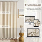 Beige Color Pinch Pleated Curtains Soft Cream, Fancy 90 Inch Curtains - Image 7