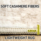 8x10 Area Rugs for Living Room: Washable Abstract Beige Grey Badroom Carpet | - Image 7