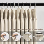 Cream Beige Blackout Curtains 100 Inches Long, Vertical Draft Privacy Window - Image 2